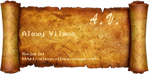 Alexy Vilmos névjegykártya